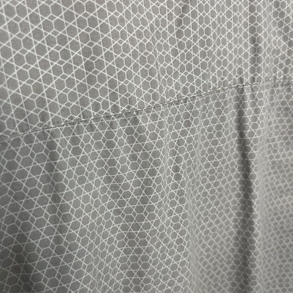 Structure Shirt Mens Medium Gray Modern Fit Button Up Short Sleeve Geometric VGC - Picture 7 of 9